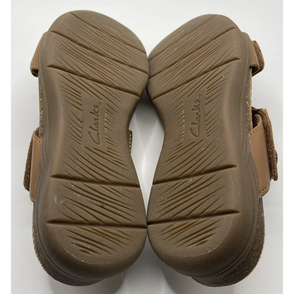 Clarks Collection Leather Slide Sandals - April Raelyn Tan A49 Women's Size 6.5M
